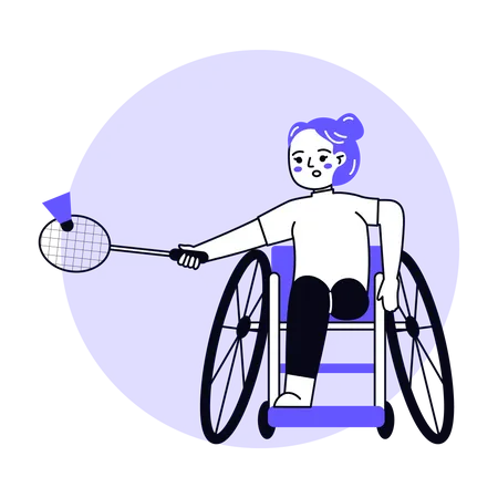 Jogador paralímpico de badminton  Ilustração