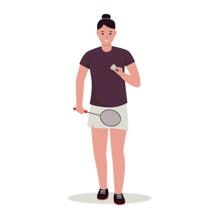 Jogadora de badminton  Ilustração