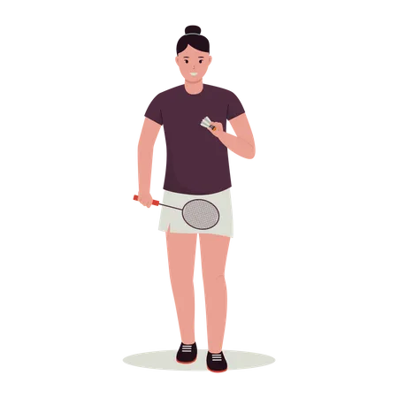 Jogadora de badminton  Ilustração