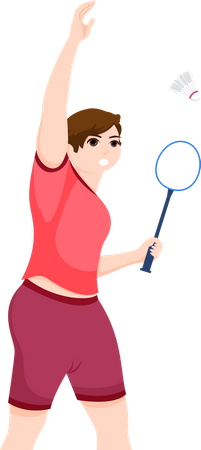Jogadora de badminton  Ilustração