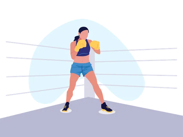 Jogadora de boxe feminino  Ilustração