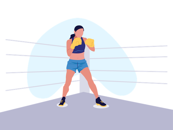 Jogadora de boxe feminino  Ilustração