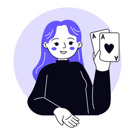 Jogadora de cartas feminina  Ilustração