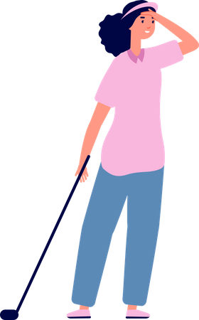 Jogadora de golfe feminina  Ilustração