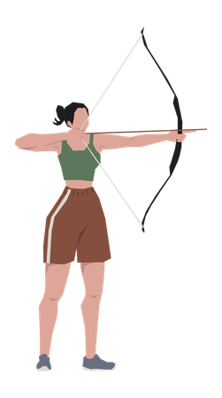 Jogadora de tiro com arco feminino  Ilustração