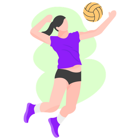 Jogadora de vôlei feminino  Ilustração