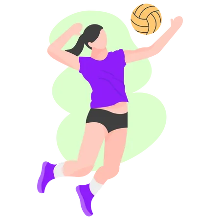 Jogadora de vôlei feminino  Ilustração