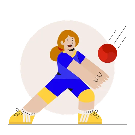 Jogadora de vôlei feminino  Ilustração