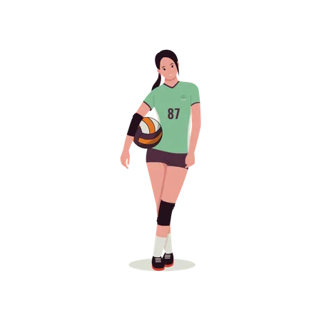 Jogadora de vôlei menina  Ilustração