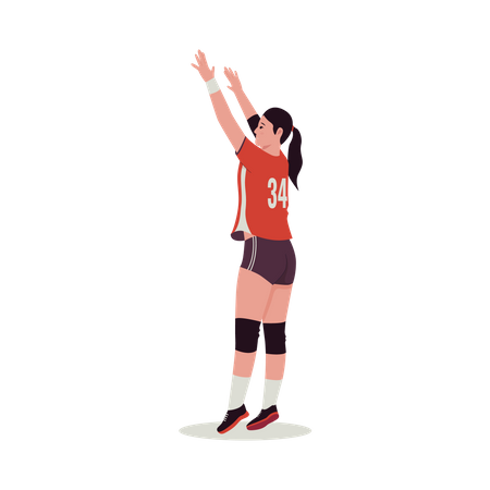 Jogadora de vôlei feminino  Ilustração