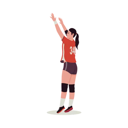 Jogadora de vôlei feminino  Ilustração