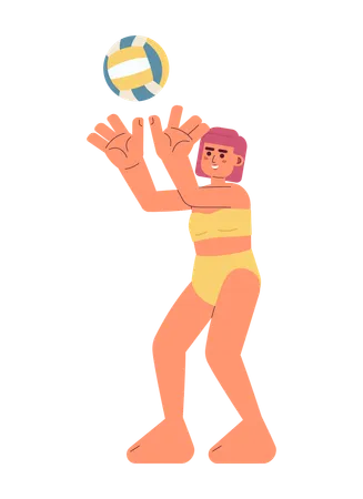 Jogadora de vôlei passando bola de vôlei  Ilustração