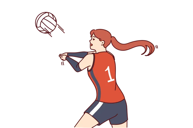 Jogadora jogando vôlei  Ilustração