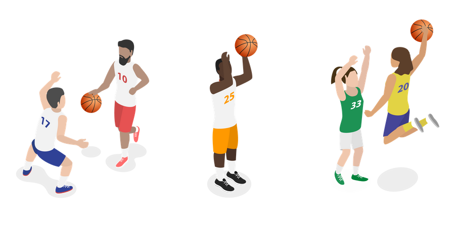 Jogadores de basquete  Ilustração