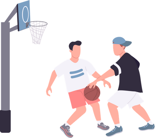 Jogadores de basquete de rua  Ilustração