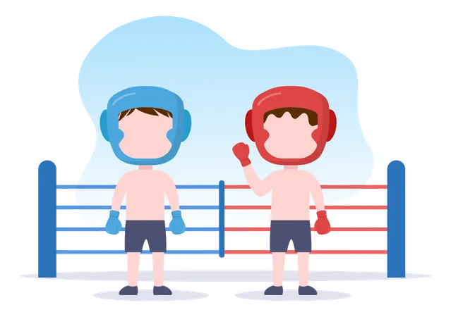 Jogadores de boxe  Ilustração