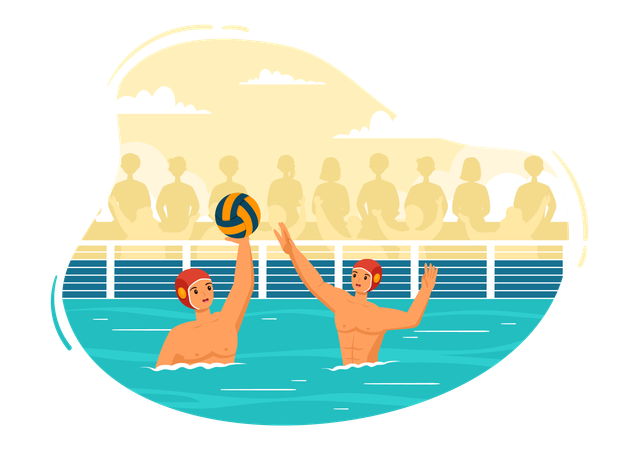 Jogadores de vôlei de piscina  Ilustração