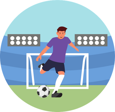 Jogando futebol  Ilustração