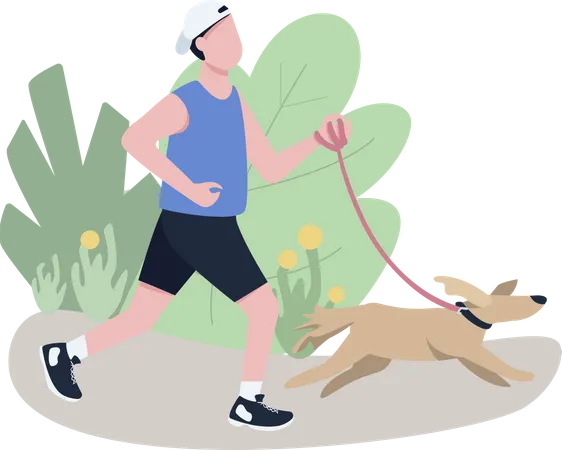 Jogger avec chien  Illustration