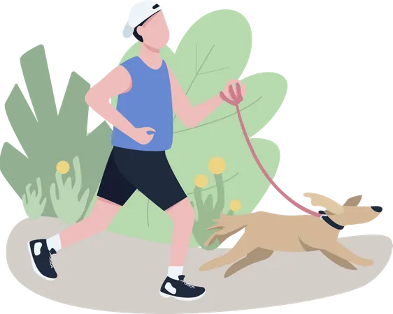 Jogger with dog  Illustration