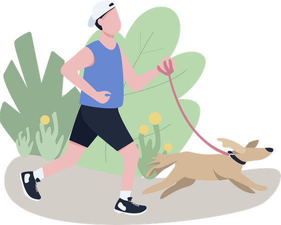 Jogger with dog  Illustration