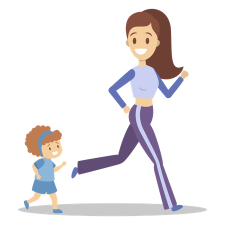 Jogging en famille  Illustration