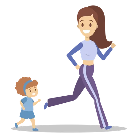 Jogging en famille  Illustration