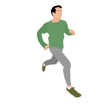 Homme qui fait du jogging  Illustration