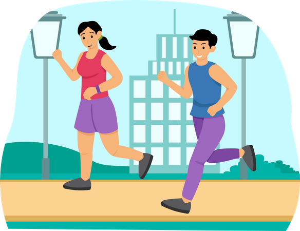 Jogging Workout  Illustration