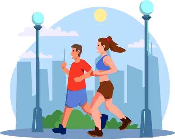Jogging Workout  Illustration