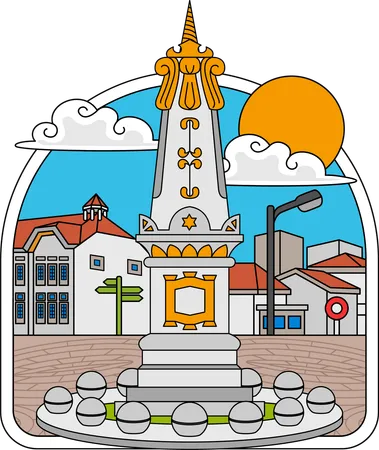 Marco do monumento Jogja  Ilustração