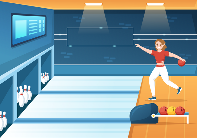 Jogo de boliche  Ilustração