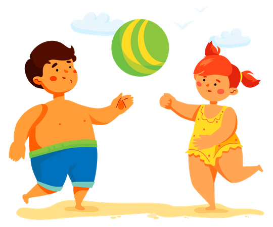 Crianças jogando bola  Ilustração