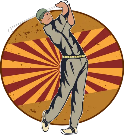 Jogo de golfe 1990  Ilustração