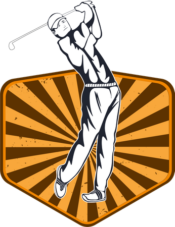 Jogo de golfe 1990  Ilustração