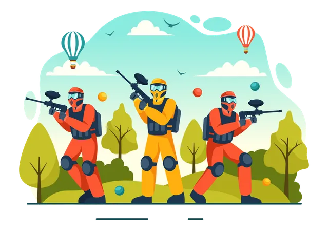 Jogo de Paintball  Ilustração