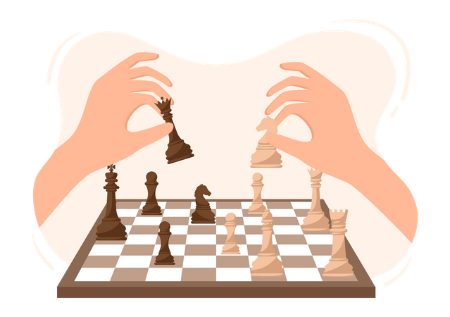 Jogo de tabuleiro de xadrez  Ilustração