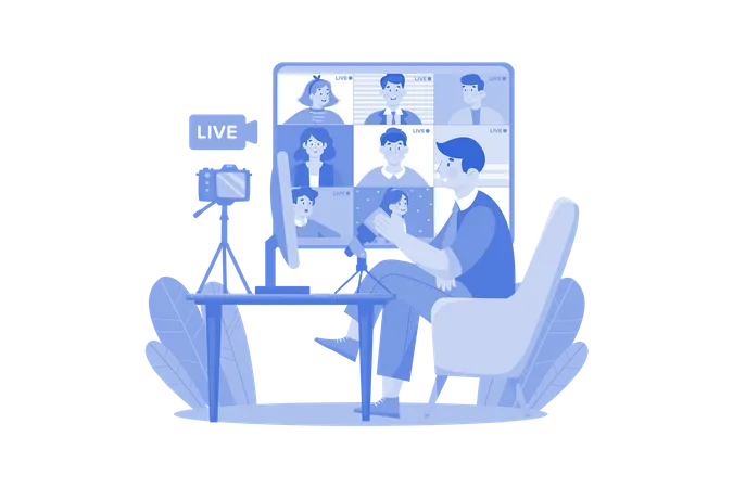 Join Live Video Streaming Illustration Concept A Flat Illustration Isolated On White Background Illustration