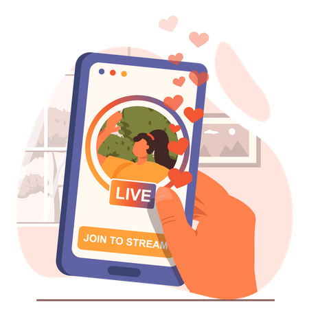 Join Live Video Streaming  일러스트레이션