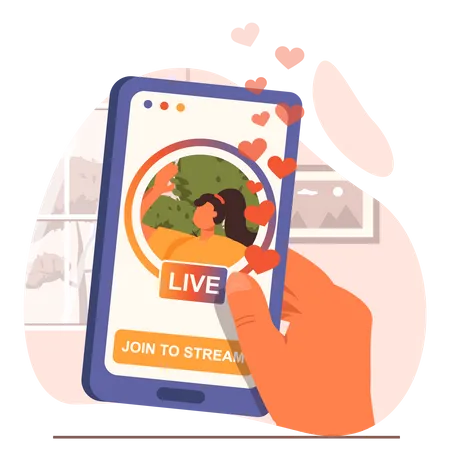 Join Live Video Streaming  일러스트레이션