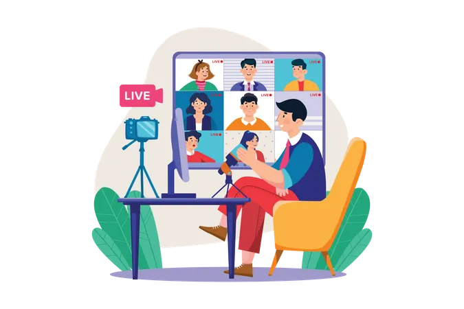 Join Live Video Streaming  Illustration