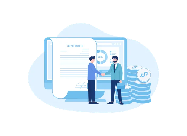 Joint stock company contracts  Illustration