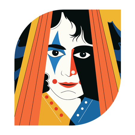 Cara de Joker, personaje, póquer, bufón, payaso  Ilustración