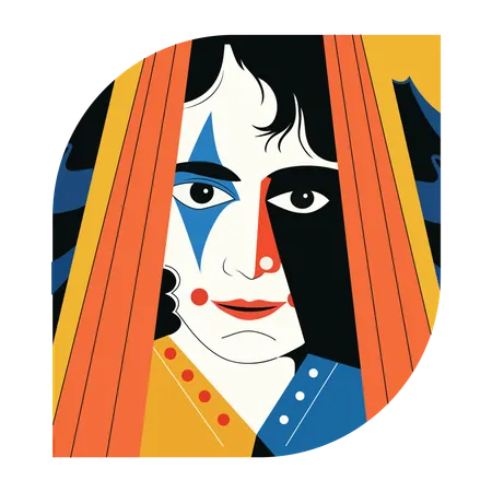 Cara de Joker, personaje, póquer, bufón, payaso  Ilustración
