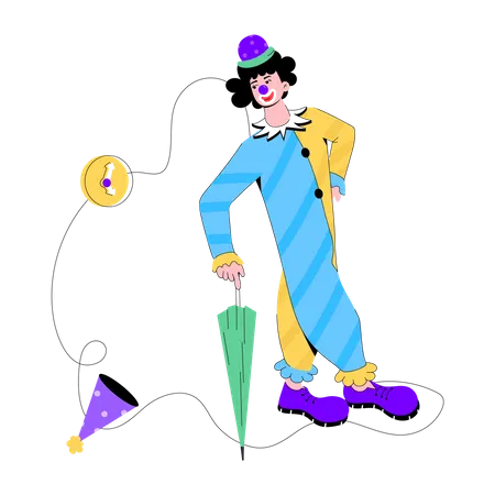 Modern Flat Illustration Of Joker Character Illustration