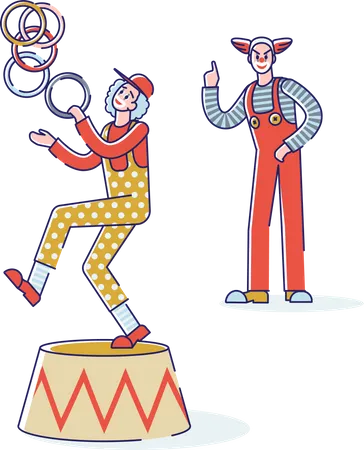 Joker doing ring juggling  Illustration