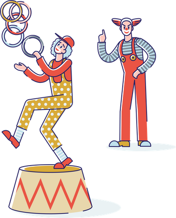 Joker doing ring juggling  Illustration