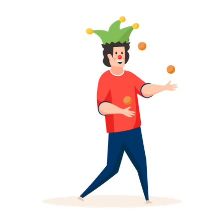 Joker Juggling Ball  Illustration