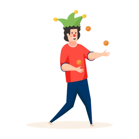 Joker Juggling Ball  Illustration