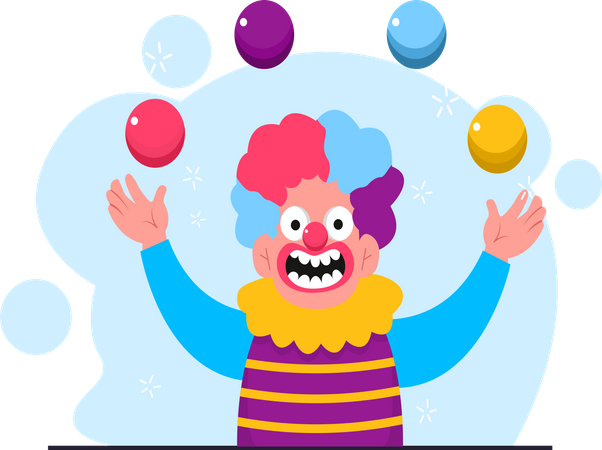 Joker juggling balls  Illustration